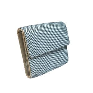 Vintage LA REGALE White Mesh Metallic Foldover Clutch Evening Bag Purse